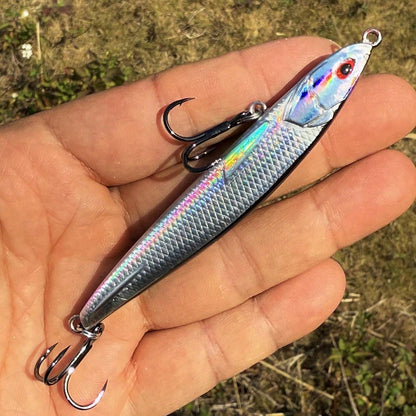 1pc New Sea Fishing Lure, 20g, Laser Reflective Minnow Hard Bait With Gold Foil