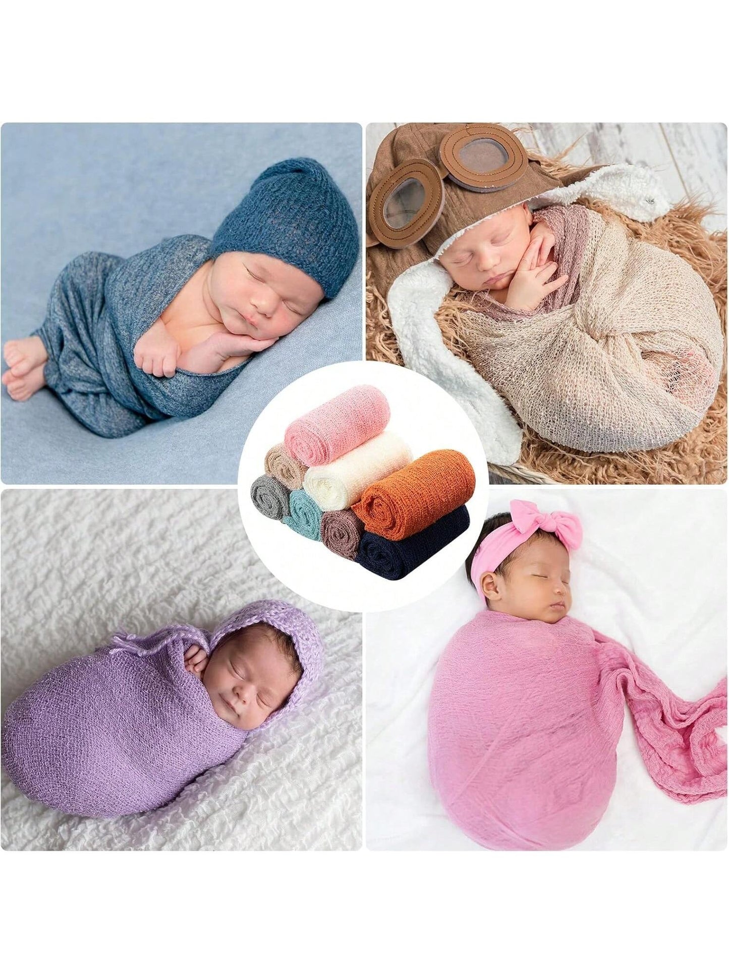 1pc Newborn Baby Photography Props Baby Stretch Wraps Newborn Wrap Long Ripple Wrap For Photography DIY Newborn Photo Blanket Baby Shower Easter Gifts Things For Girls/Boys