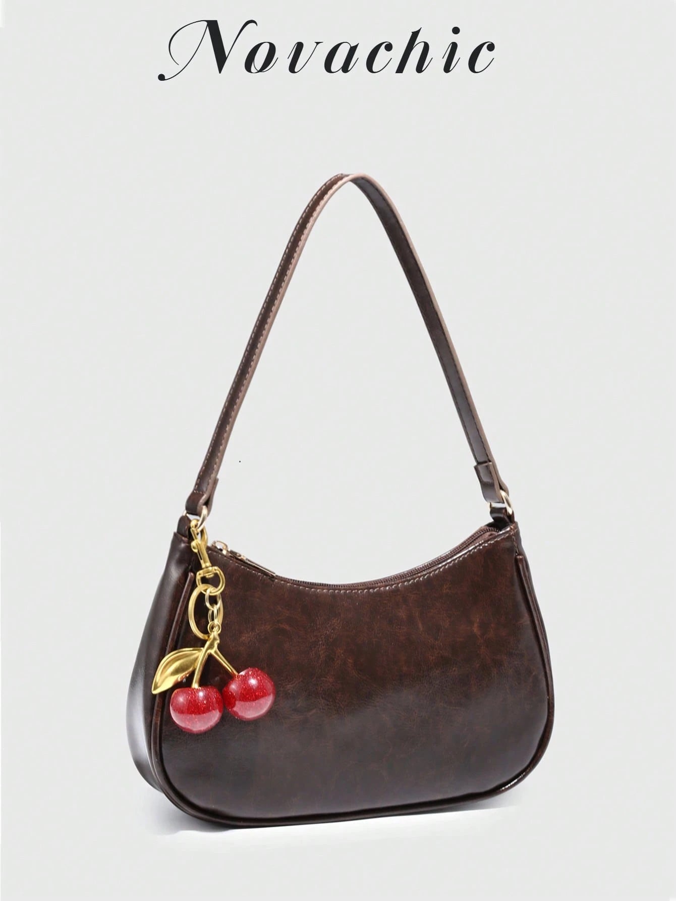 1pc Novachic Women Floral Fabric Casual Shoulder Bag, Zipper Closure, Vintage Style, Underarm Bag, Suitable For Multiple Occasions, Vintage Bag