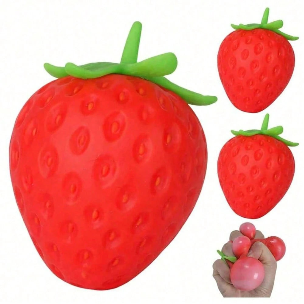 1PC Oversized Strawberry Elastic TPR Squishy Toy, Reusable Washable Stress Relief Gadget, Fan Travel Portable Relax Accessory, Fanmeet Festival Gift, Scene Shooting Decor Prop