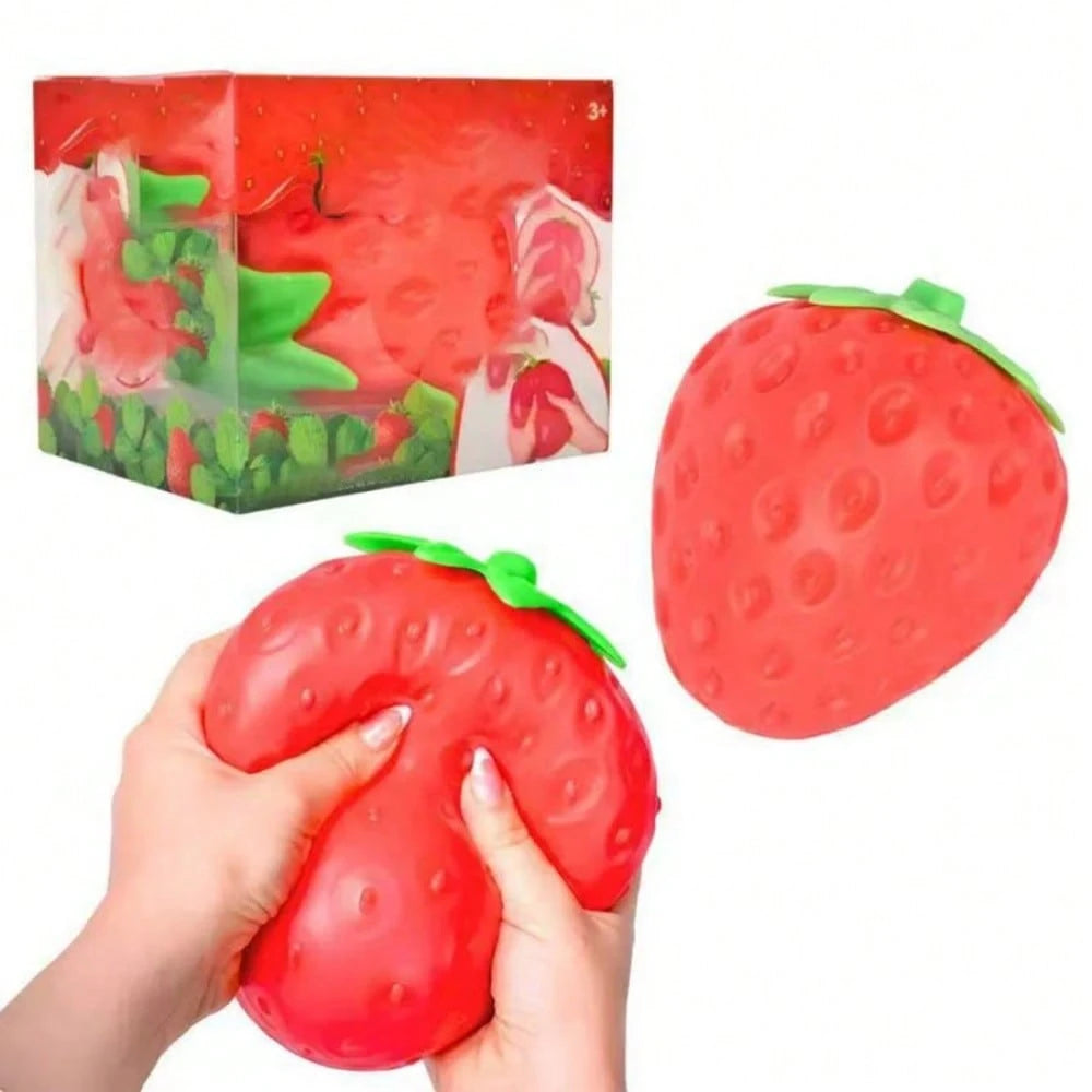 1PC Oversized Strawberry Elastic TPR Squishy Toy, Reusable Washable Stress Relief Gadget, Fan Travel Portable Relax Accessory, Fanmeet Festival Gift, Scene Shooting Decor Prop