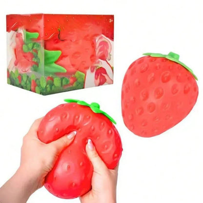 1PC Oversized Strawberry Elastic TPR Squishy Toy, Reusable Washable Stress Relief Gadget, Fan Travel Portable Relax Accessory, Fanmeet Festival Gift, Scene Shooting Decor Prop