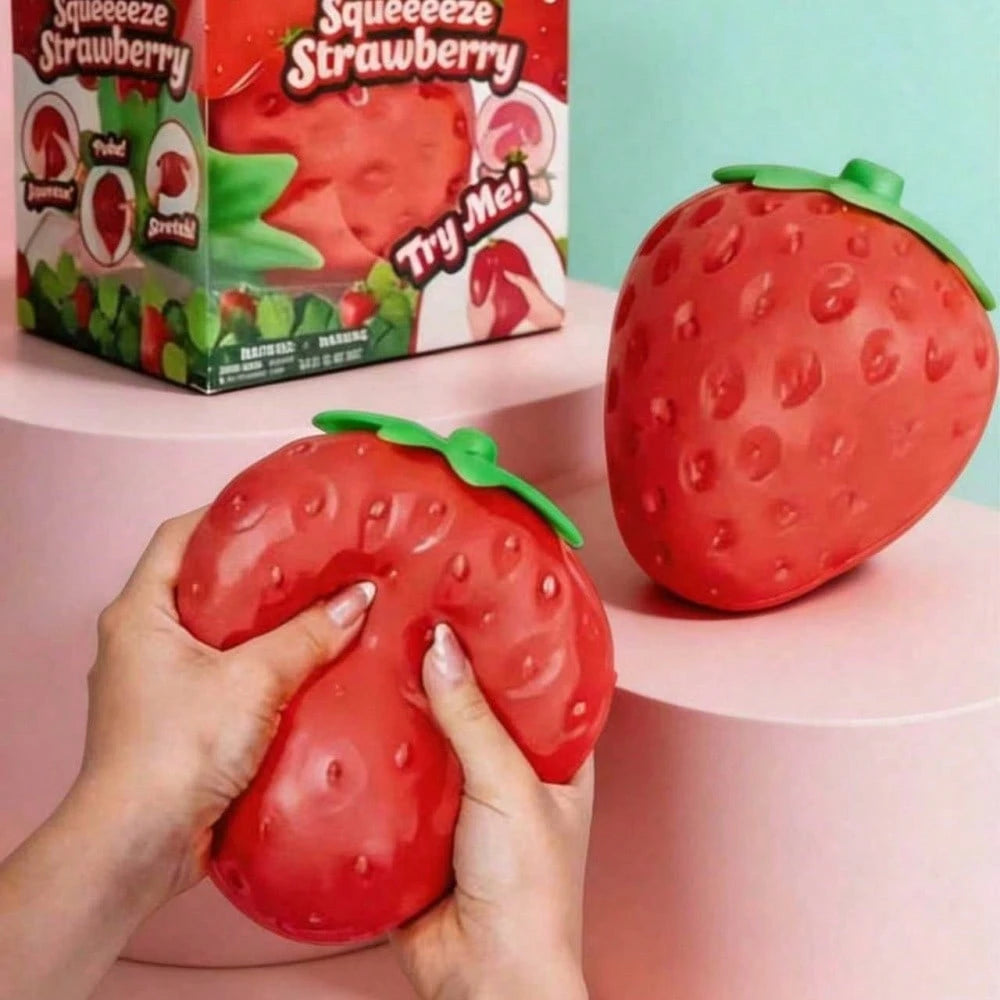 1PC Oversized Strawberry Elastic TPR Squishy Toy, Reusable Washable Stress Relief Gadget, Fan Travel Portable Relax Accessory, Fanmeet Festival Gift, Scene Shooting Decor Prop