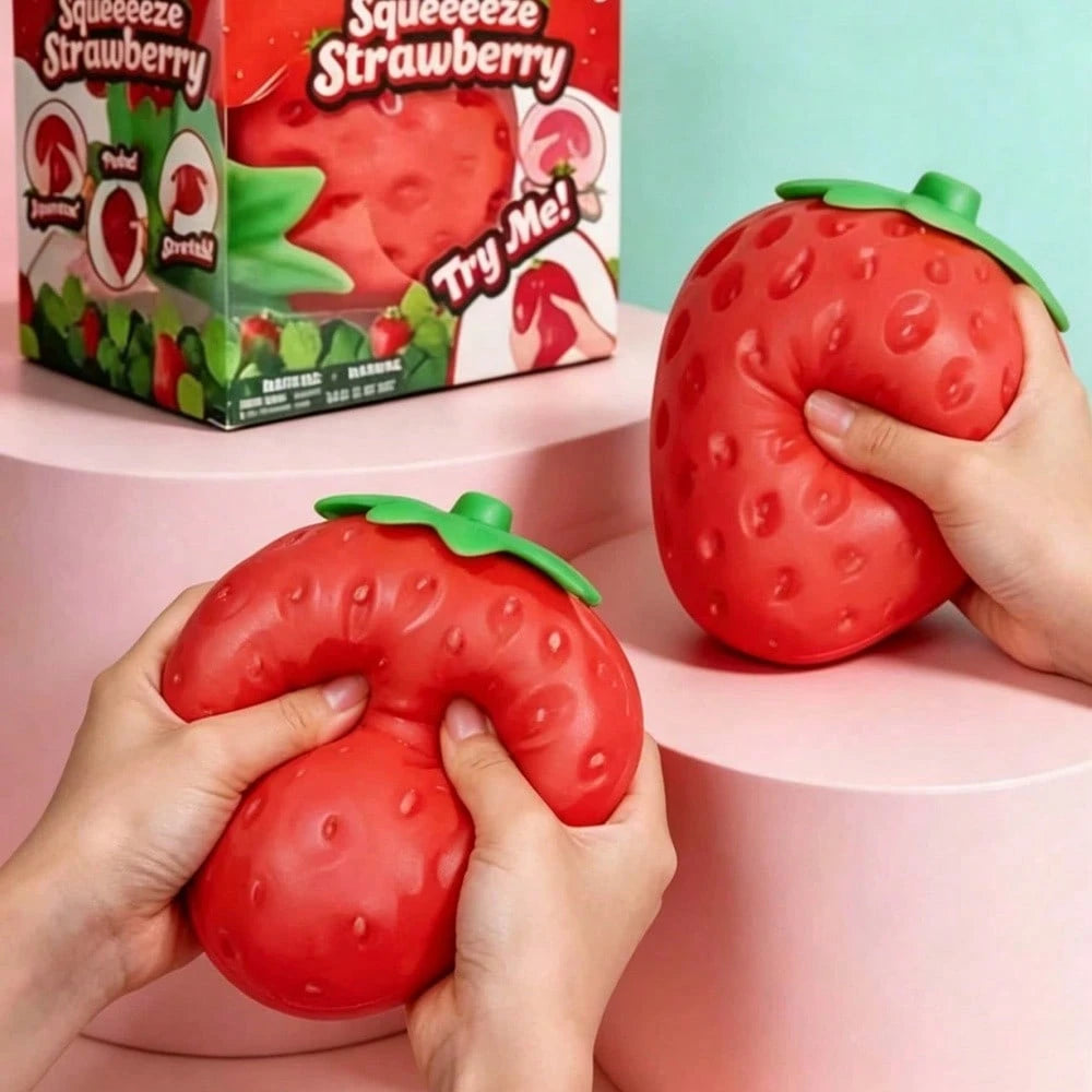 1PC Oversized Strawberry Elastic TPR Squishy Toy, Reusable Washable Stress Relief Gadget, Fan Travel Portable Relax Accessory, Fanmeet Festival Gift, Scene Shooting Decor Prop