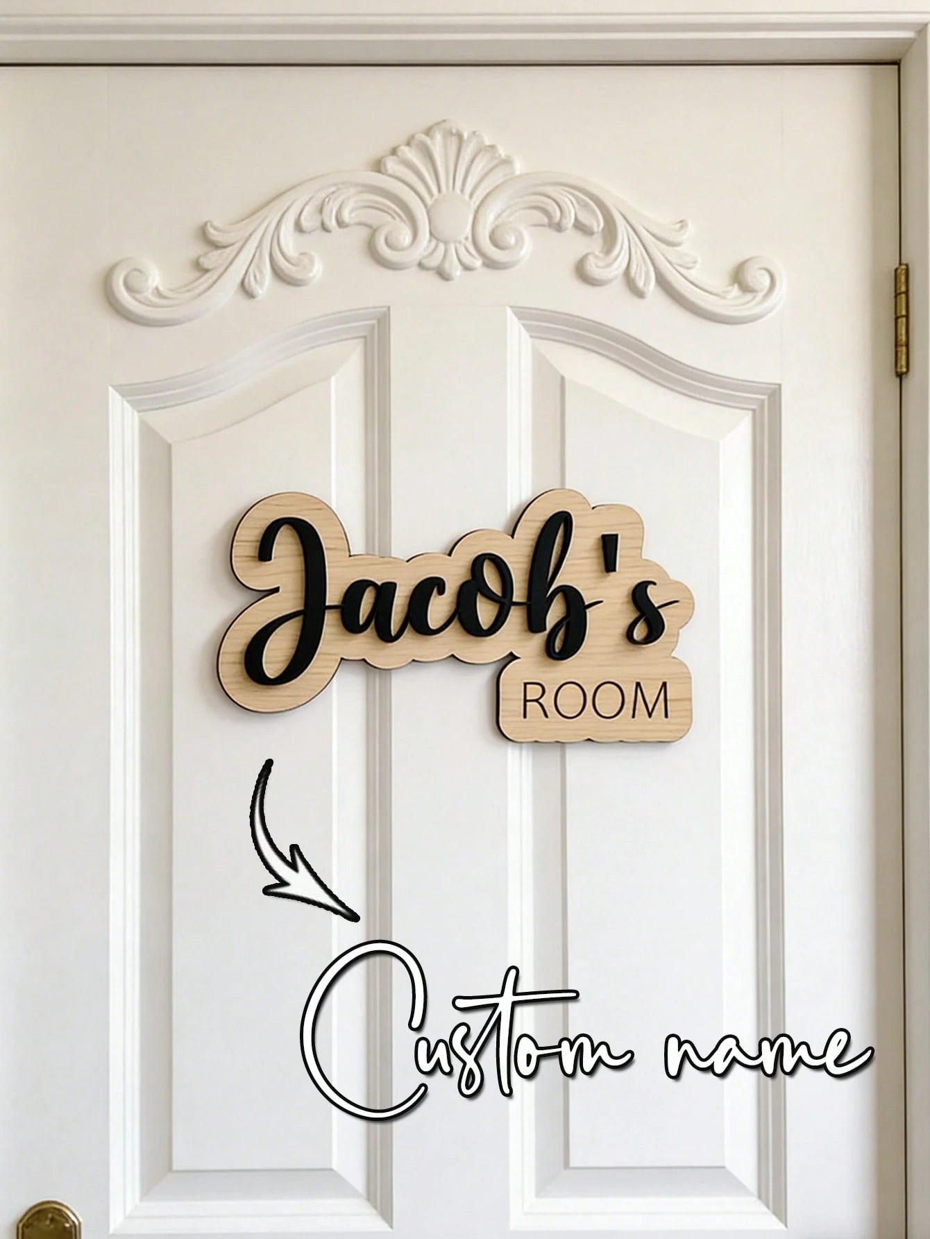1pc Personalized Kids Room Door Sign- Custom Name Wall Decor With Rainbow, Moon And Stars, Suitable For Nursery Or Toddler Bedroom. It Can Add A Charming And Personalized Atmosphere To Your Child's S