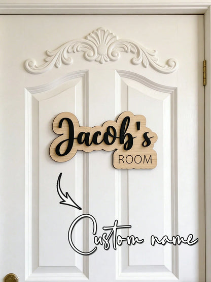 1pc Personalized Kids Room Door Sign- Custom Name Wall Decor With Rainbow, Moon And Stars, Suitable For Nursery Or Toddler Bedroom. It Can Add A Charming And Personalized Atmosphere To Your Child's S