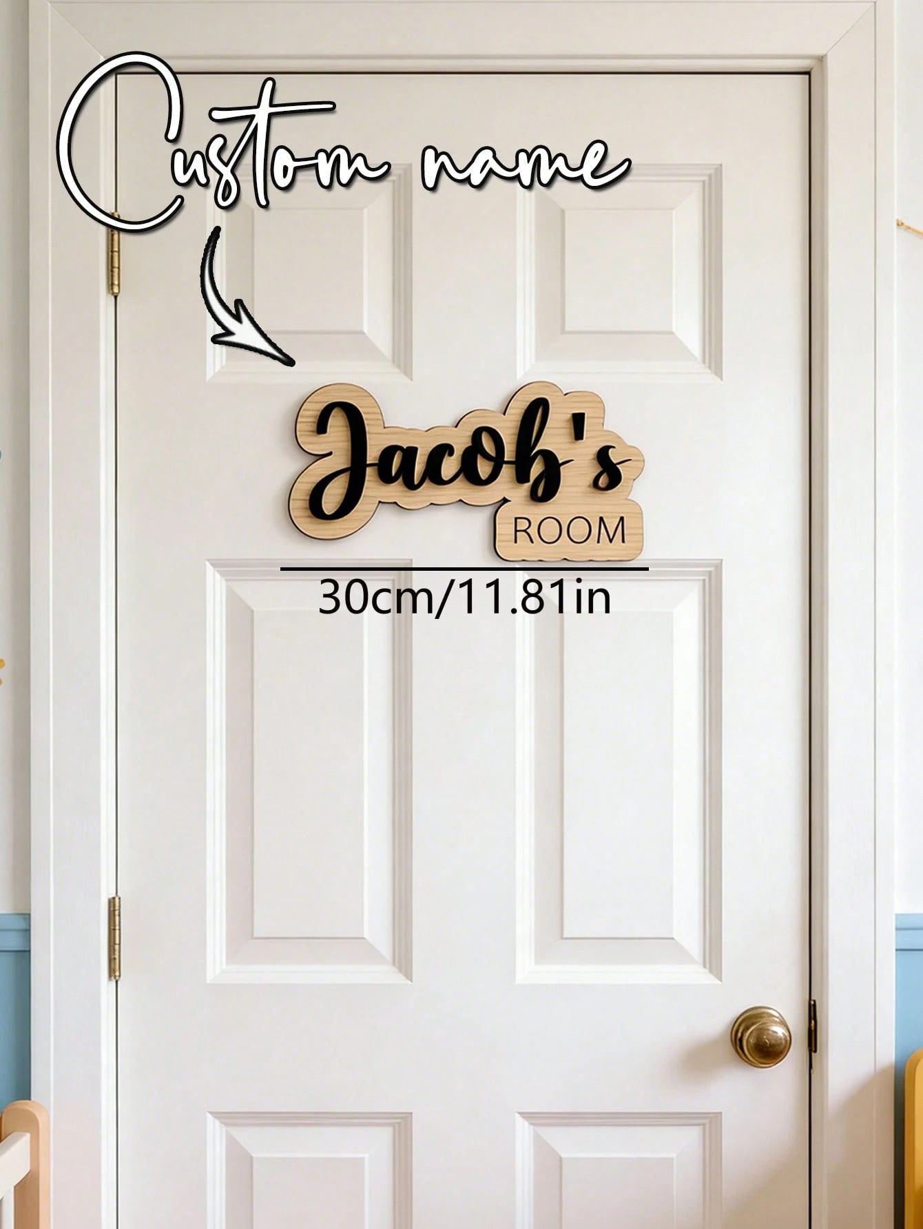 1pc Personalized Kids Room Door Sign- Custom Name Wall Decor With Rainbow, Moon And Stars, Suitable For Nursery Or Toddler Bedroom. It Can Add A Charming And Personalized Atmosphere To Your Child's S