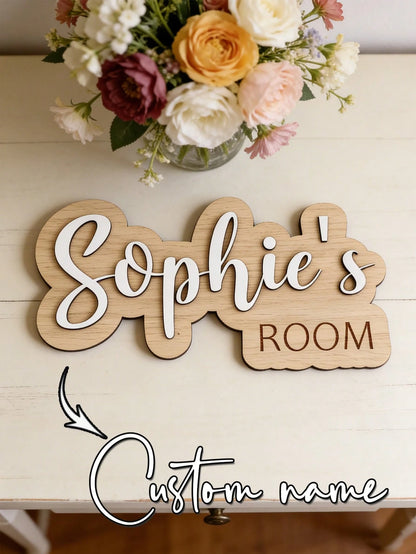 1pc Personalized Kids Room Door Sign- Custom Name Wall Decor With Rainbow, Moon And Stars, Suitable For Nursery Or Toddler Bedroom. It Can Add A Charming And Personalized Atmosphere To Your Child's S