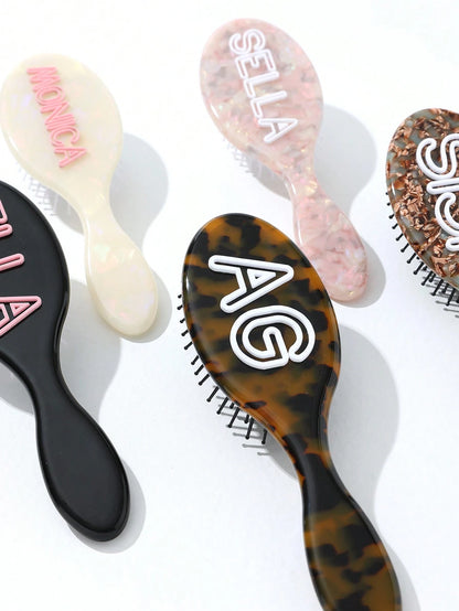1pc Personalized Name Leopard & Cow Print Hairbrush, Custom Women's Gift, Bridal Party Accessory, Bridesmaid Gift, Gift For Her, Gift For Mom,Multi-Functional,Ornamental,Letter,Exquisite,Stylish,Vinta
