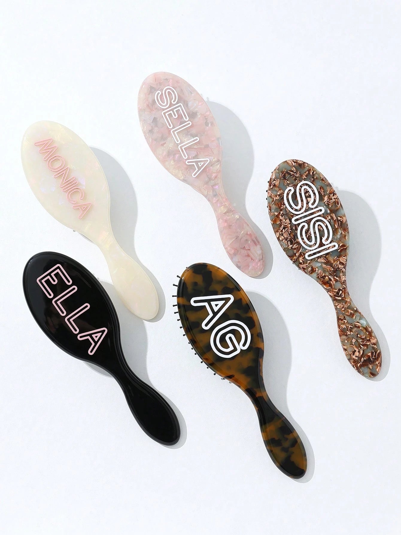 1pc Personalized Name Leopard & Cow Print Hairbrush, Custom Women's Gift, Bridal Party Accessory, Bridesmaid Gift, Gift For Her, Gift For Mom,Multi-Functional,Ornamental,Letter,Exquisite,Stylish,Vinta