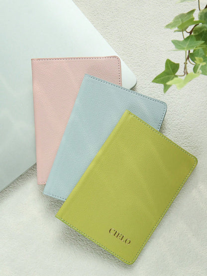 1PC Personalized Name Passport Holder Customized Monogram Texture Faux Leather Plain Passport Cover Custom Classical Passport Holder Cover Custom Gift Travel Accessories Gifts For Wedding Bridesmaids