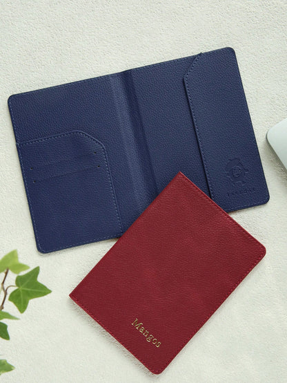 1PC Personalized Name Passport Holder Customized Monogram Texture Faux Leather Plain Passport Cover Custom Classical Passport Holder Cover Custom Gift Travel Accessories Gifts For Wedding Bridesmaids