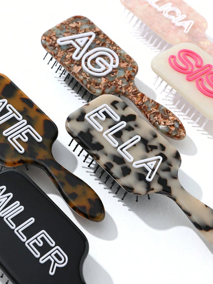 1pc Personalized Name Printed Anti-Static Comb, Leopard & Cow Print, Valentine's Day Gift, Bridesmaid Gift, Name Comb, Personalized Gift, Birthday Gift, Party Favor, Anniversary Gift, Perfect Gift For