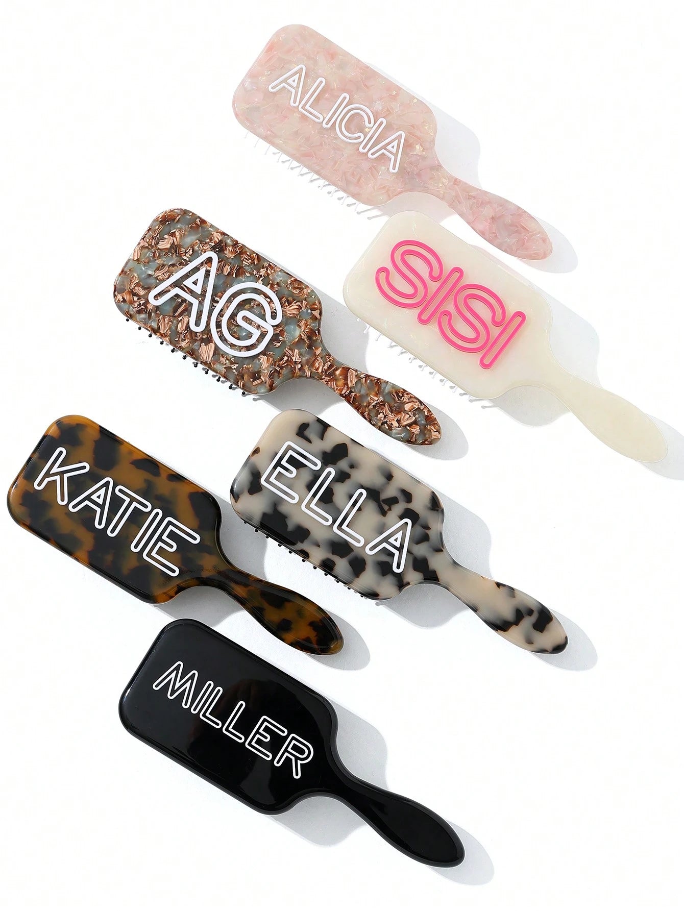 1pc Personalized Name Printed Anti-Static Comb, Leopard & Cow Print, Valentine's Day Gift, Bridesmaid Gift, Name Comb, Personalized Gift, Birthday Gift, Party Favor, Anniversary Gift, Perfect Gift For