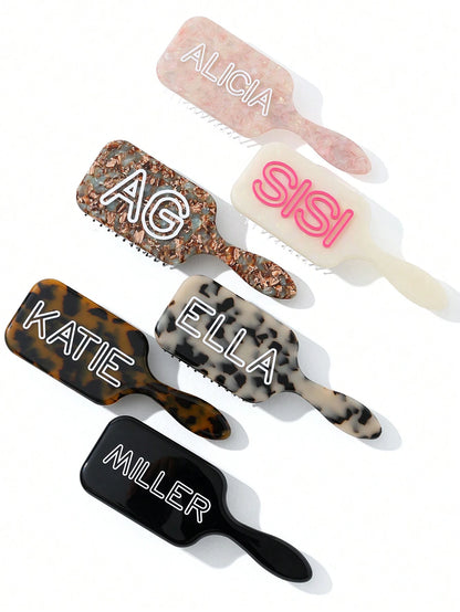 1pc Personalized Name Printed Anti-Static Comb, Leopard & Cow Print, Valentine's Day Gift, Bridesmaid Gift, Name Comb, Personalized Gift, Birthday Gift, Party Favor, Anniversary Gift, Perfect Gift For