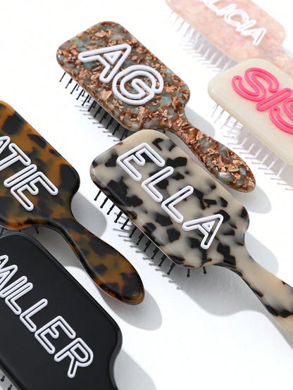 1pc Personalized Name Printed Anti-Static Comb, Leopard & Cow Print, Valentine's Day Gift, Bridesmaid Gift, Name Comb, Personalized Gift, Birthday Gift, Party Favor, Anniversary Gift, Perfect Gift For