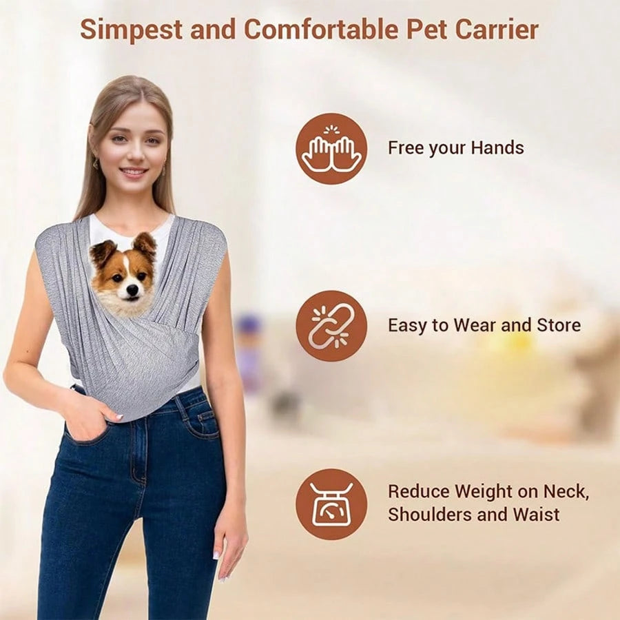 1pc Pet Carrier Backpack, Front Chest Carry Design, Portable Pet Sling Bag, Adjustable Size, Convenient For Outdoor Travel With Cats/Dogs