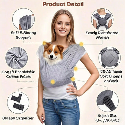 1pc Pet Carrier Backpack, Front Chest Carry Design, Portable Pet Sling Bag, Adjustable Size, Convenient For Outdoor Travel With Cats/Dogs