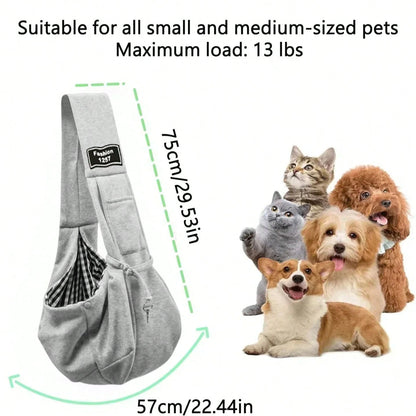 1pc Pet Carrier Backpack, Suitable For Cats, Dogs And Puppies- Outdoor Travel Dog Shoulder Bag, Single Person Comfortable Messenger/Tote Bag