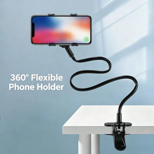 1pc Phone Holder With Clip Soft Tube Bracket 360° Foldable Minimalist Plant Light Clip 60cm Dual Head Clip