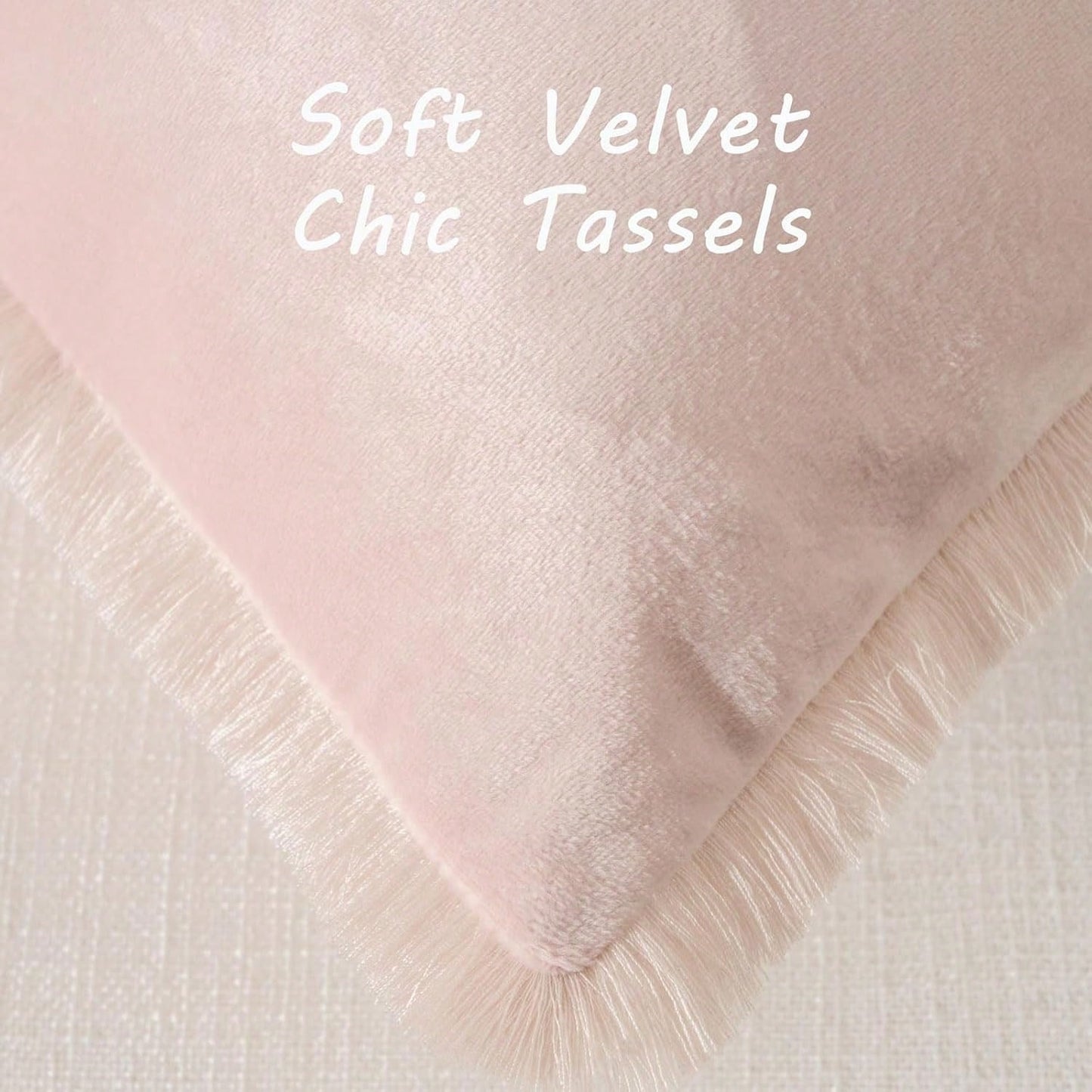 1pc Plain Cushion Cover Without Filler, With Tassel Velvet Pillowcase For Sofa, Home Decoration