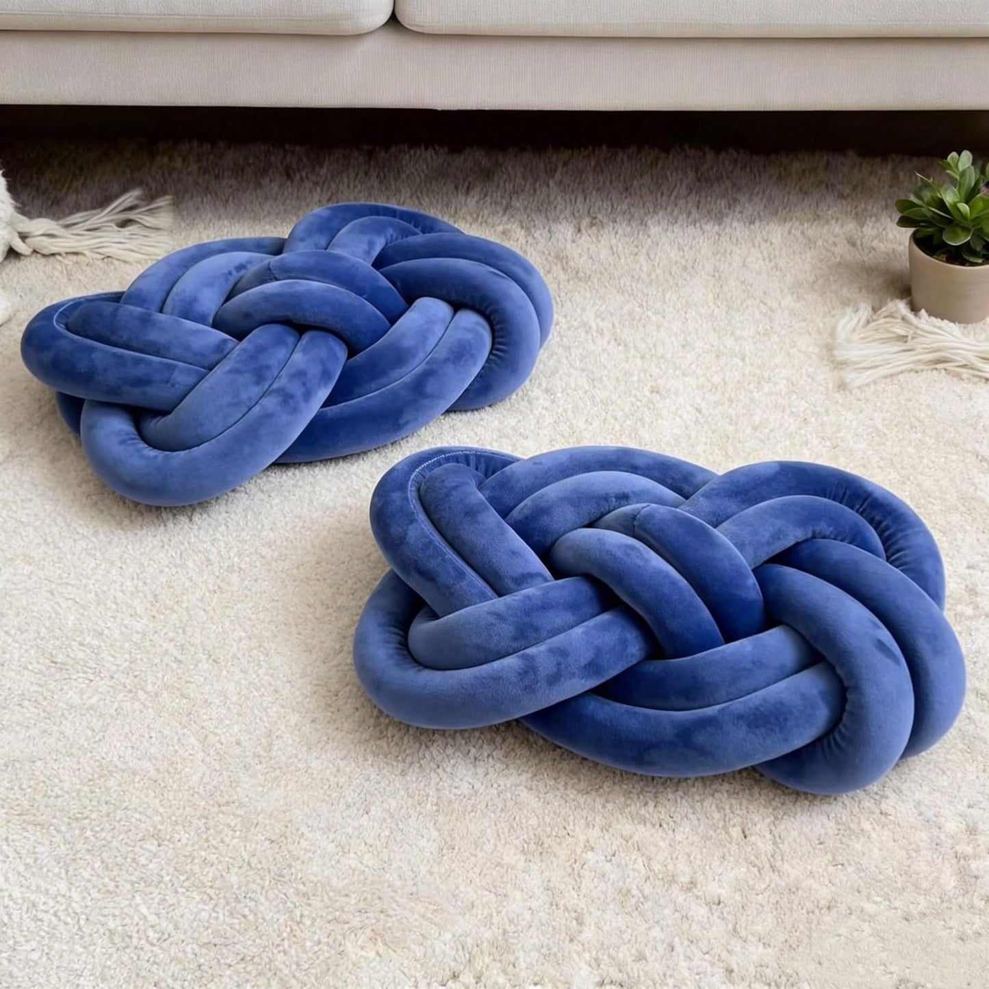 1Pc Plush Knotted Accent Pillows For Couch And Sofa,Soft Throw Pillows For Bed And Chair,Modern Decorative Room Decor For Living Room,Bedroom,Dorm And Nursery 15.7inches * 11.8inches