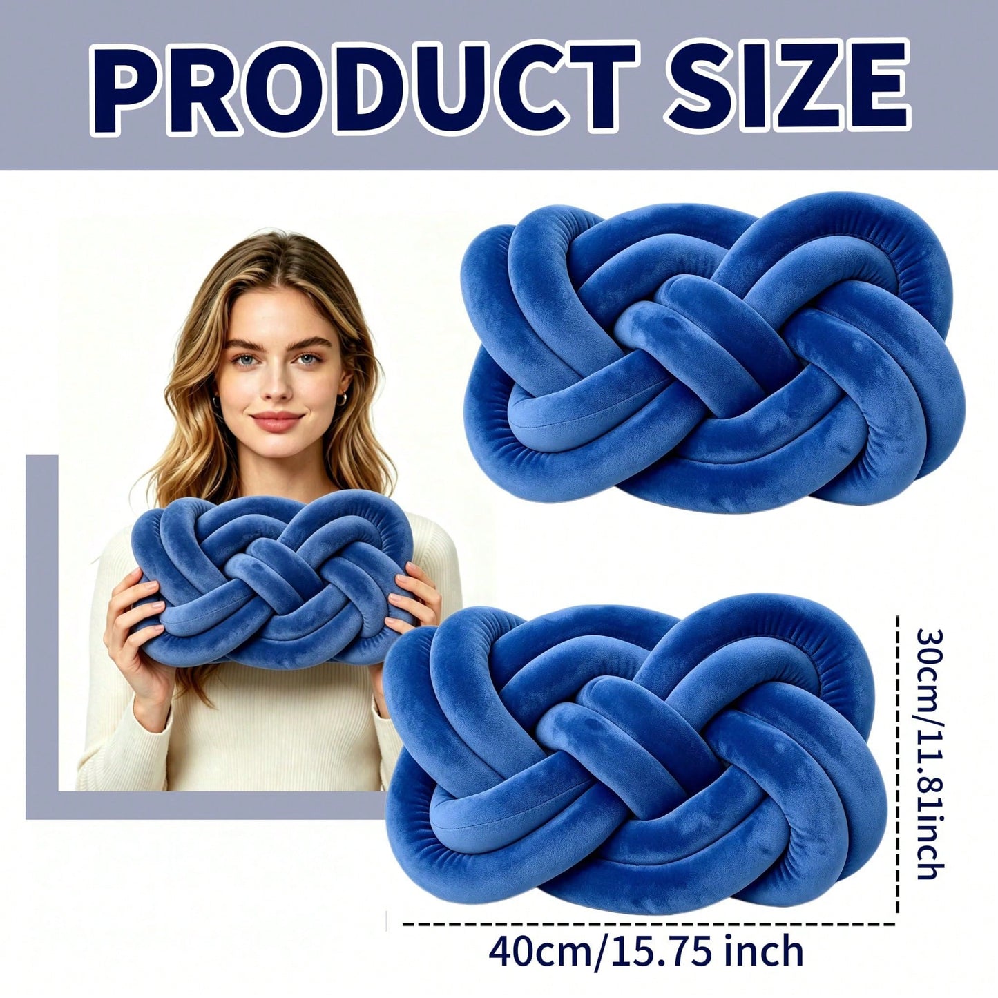1Pc Plush Knotted Accent Pillows For Couch And Sofa,Soft Throw Pillows For Bed And Chair,Modern Decorative Room Decor For Living Room,Bedroom,Dorm And Nursery 15.7inches * 11.8inches