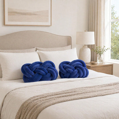 1Pc Plush Knotted Accent Pillows For Couch And Sofa,Soft Throw Pillows For Bed And Chair,Modern Decorative Room Decor For Living Room,Bedroom,Dorm And Nursery 15.7inches * 11.8inches