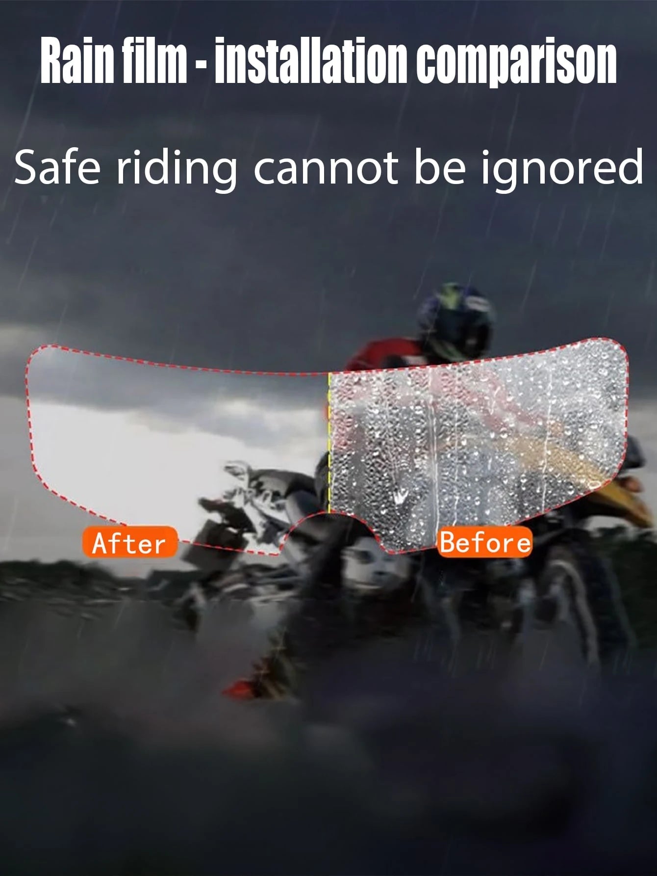 1pc Quick-Install Rain Cover For Motorcycle Helmets- Universal| Moto Essentials, Bike Accessories, Riding Must Haves, Rainy Day Gear, Helmet Accessories, Easy Install Bike Gadgets