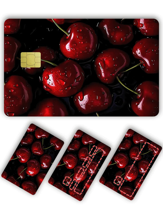 1pc Red Cherry Credit Card Sticker, Summer Fruit Couples Party Birthday Gift, PVC Material Anti-Fingerprint Anti-Scratch Durable Skin, Suitable For Men, Women, Couples, Small Chip Card, Bank Card, Cre