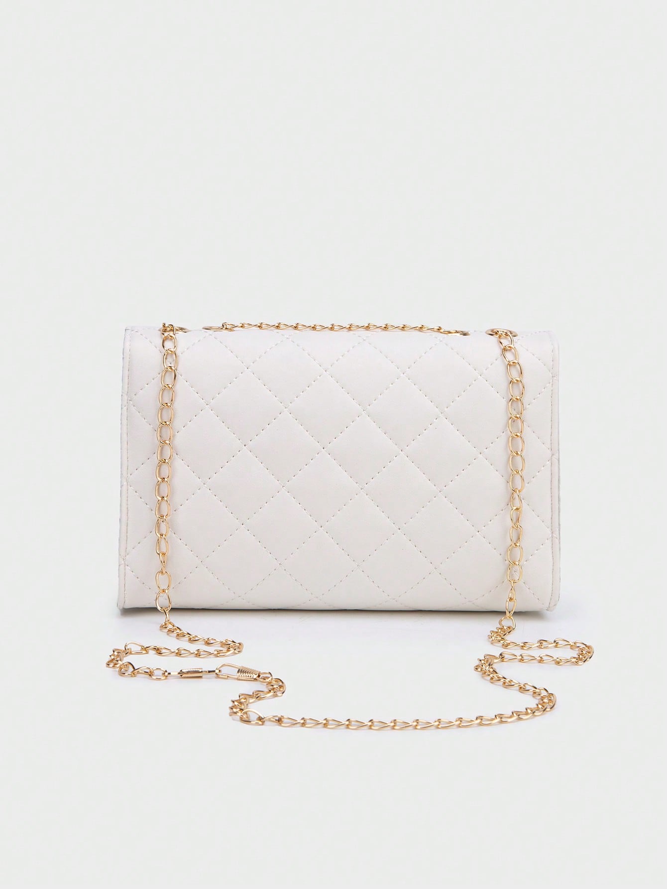 1pc Red Women's Square Bag, Fashion Rhombus Chain Strap Shoulder Bag, Lightweight Chain Crossbody Quilted Flap Bag