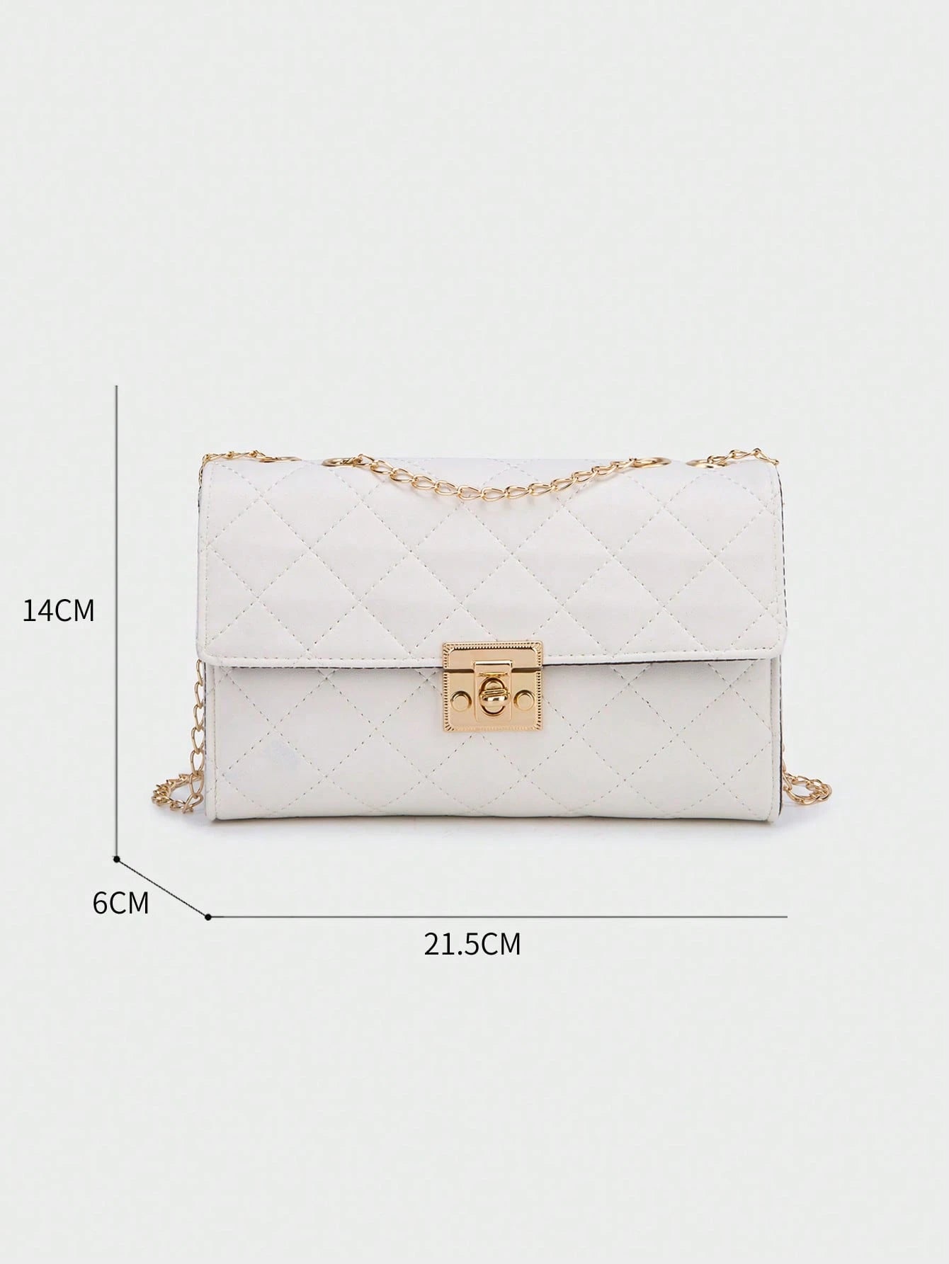 1pc Red Women's Square Bag, Fashion Rhombus Chain Strap Shoulder Bag, Lightweight Chain Crossbody Quilted Flap Bag