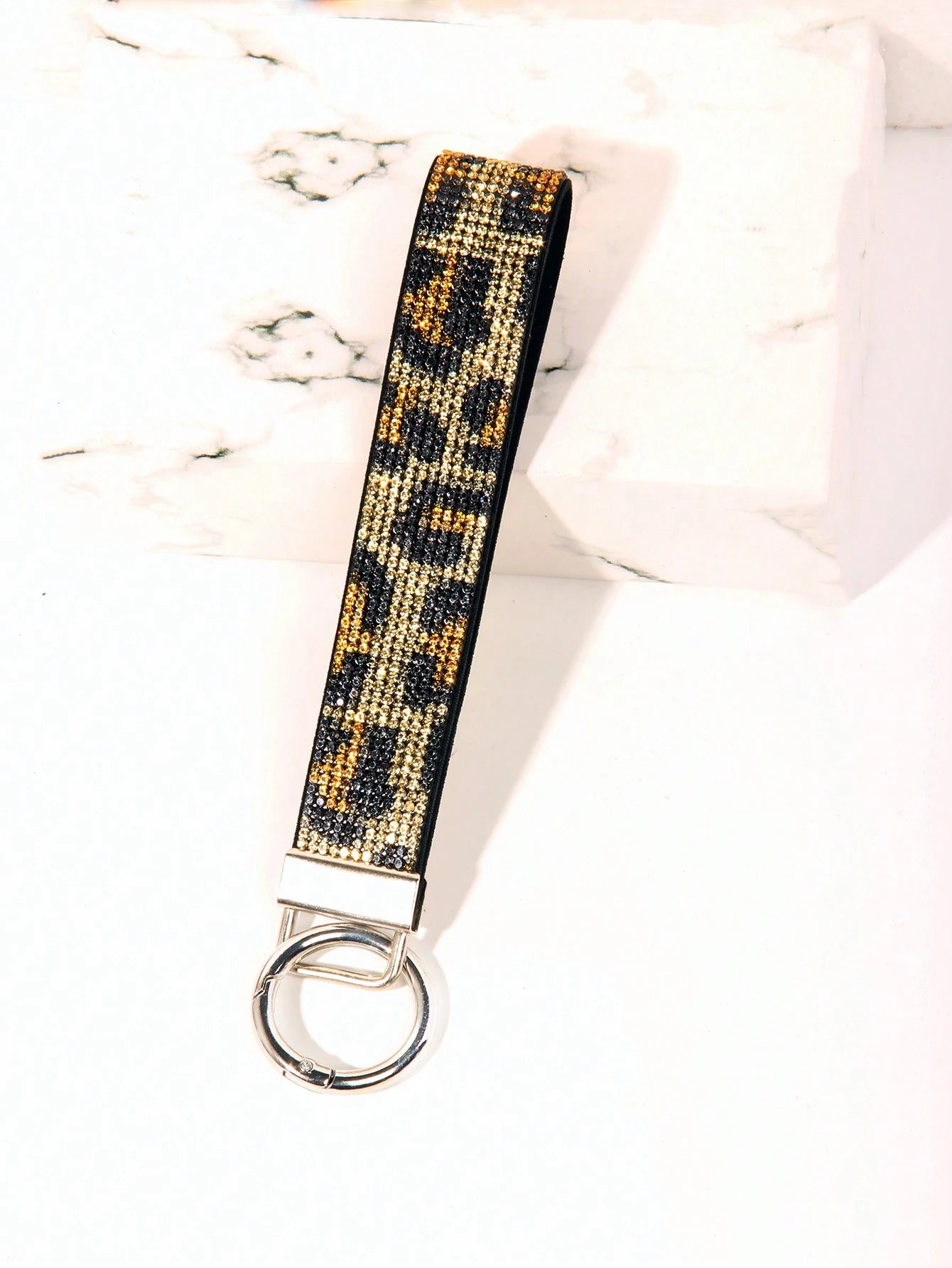 1pc Rhinestone Decor Bling Glitter Wrist Strap With Keyring Wristlet Keychain For Clutch And Key Holder Key Chain Charms Key Lanyard School Supplies Teacher Gifts Back To School Teacher Accessories