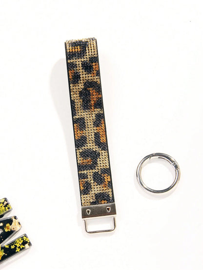 1pc Rhinestone Decor Bling Glitter Wrist Strap With Keyring Wristlet Keychain For Clutch And Key Holder Key Chain Charms Key Lanyard School Supplies Teacher Gifts Back To School Teacher Accessories