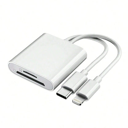 1pc SD Card Reader With Dual Slots, Compatible With IPhone, Camera, Supports SD And TF Cards, Can Be Used As Outdoor Camera Viewer, SD Card Adapter And Portable Micro SD Card Reader