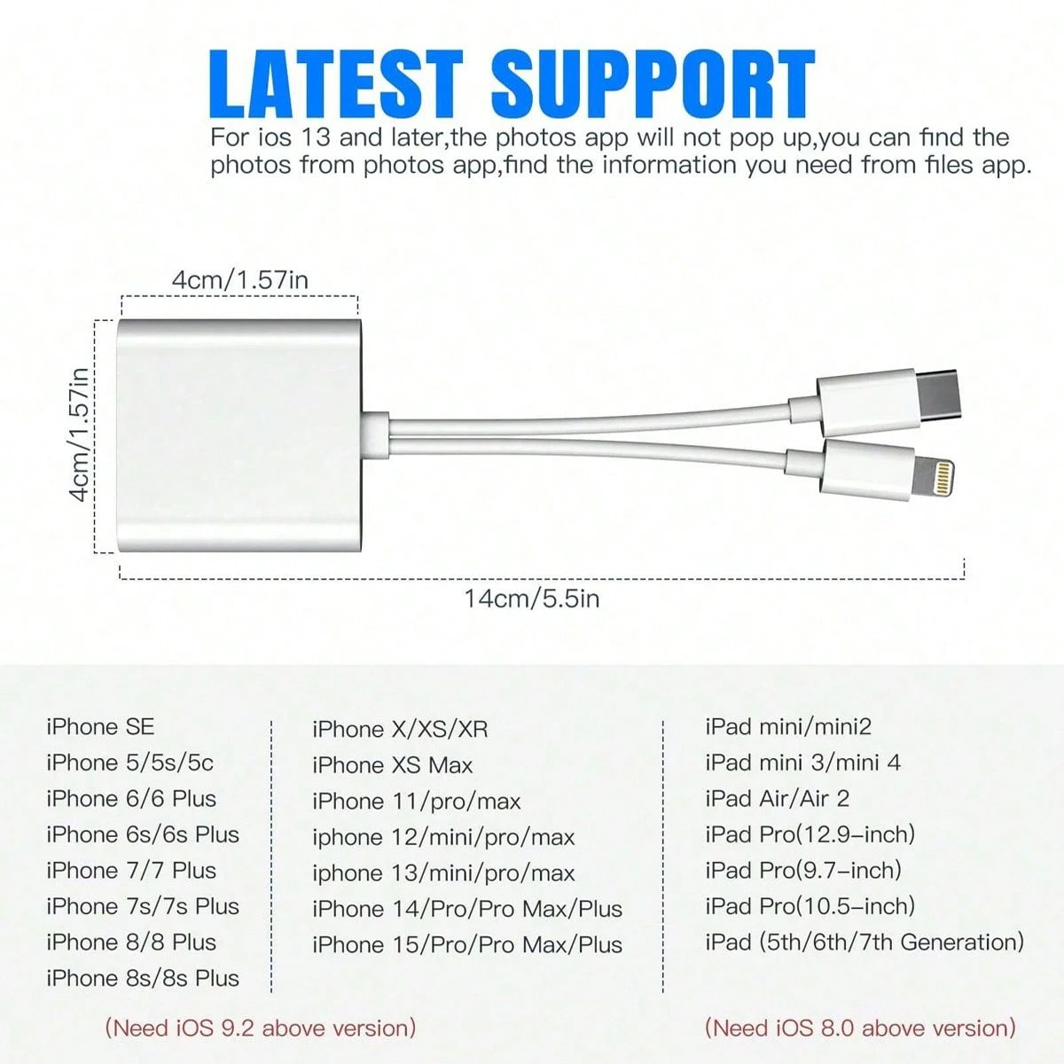 1pc SD Card Reader With Dual Slots, Compatible With IPhone, Camera, Supports SD And TF Cards, Can Be Used As Outdoor Camera Viewer, SD Card Adapter And Portable Micro SD Card Reader