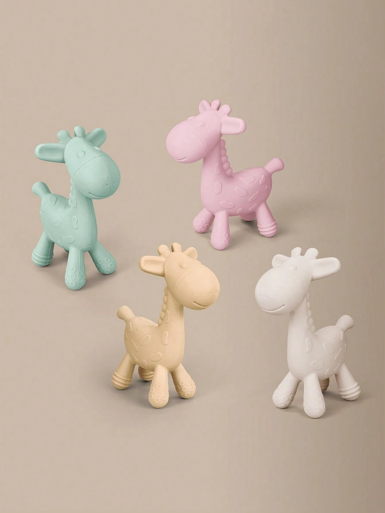 1pc Silicone Teether Toy, Cartoon Giraffe Design, Easy Grip For Newborns, Infant Dental Care, Silicone Chewing Accessory, Baby Touch Toy, Teething Gift