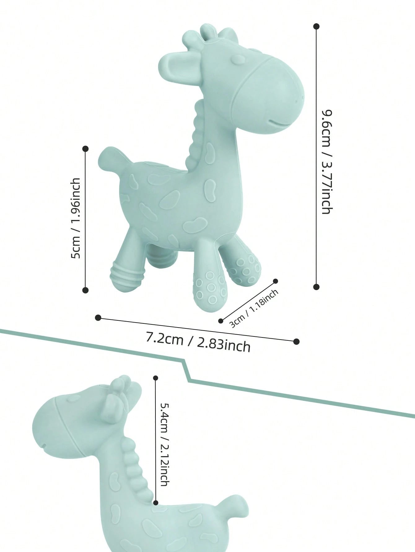 1pc Silicone Teether Toy, Cartoon Giraffe Design, Easy Grip For Newborns, Infant Dental Care, Silicone Chewing Accessory, Baby Touch Toy, Teething Gift