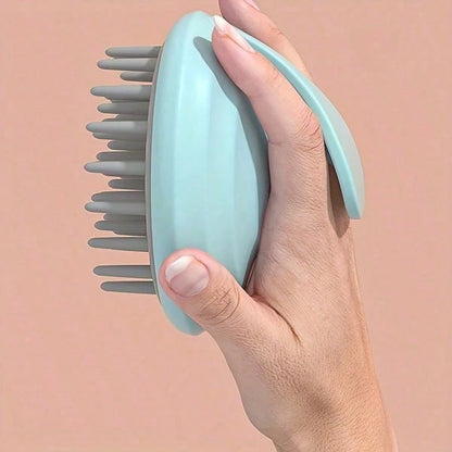 1pc Soft Silicone Hair Scalp Massager, Wet & Dry Shampoo Brush For Deep Cleaning & Exfoliating, Handheld Head Scrubber Shower Essential For Men & Women