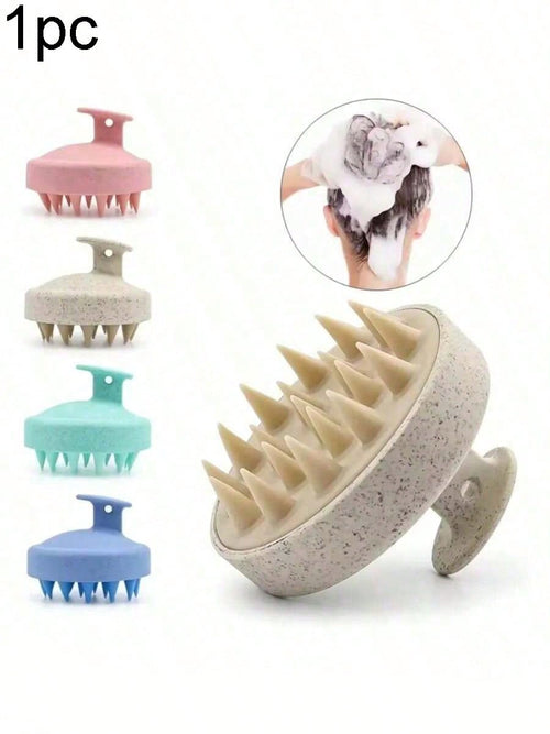 1pc Soft Silicone Scalp Massage Shampoo Brush, For Dry/Wet Hair (Curly/Straight) And All Hair Types Bath Head Massage Comb. Can Be Used For Blow Drying, Styling, Shampooing, Hair Care Massage. Portabl