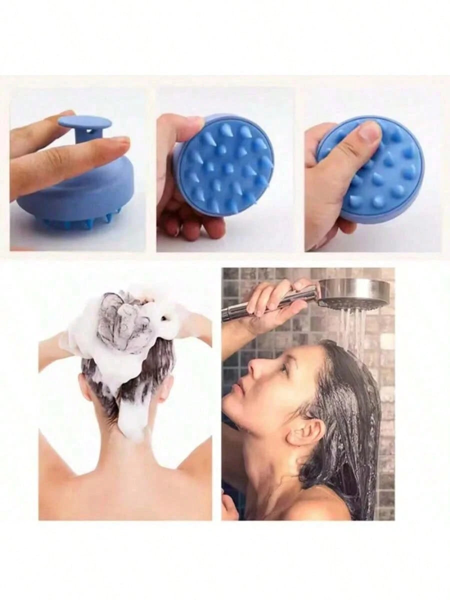 1pc Soft Silicone Scalp Massage Shampoo Brush, For Dry/Wet Hair (Curly/Straight) And All Hair Types Bath Head Massage Comb. Can Be Used For Blow Drying, Styling, Shampooing, Hair Care Massage. Portabl