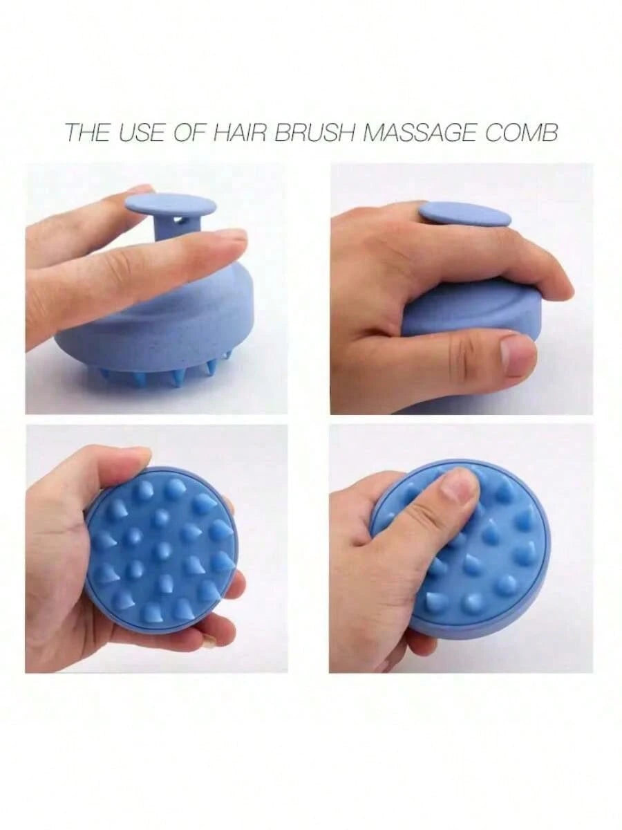 1pc Soft Silicone Scalp Massage Shampoo Brush, For Dry/Wet Hair (Curly/Straight) And All Hair Types Bath Head Massage Comb. Can Be Used For Blow Drying, Styling, Shampooing, Hair Care Massage. Portabl