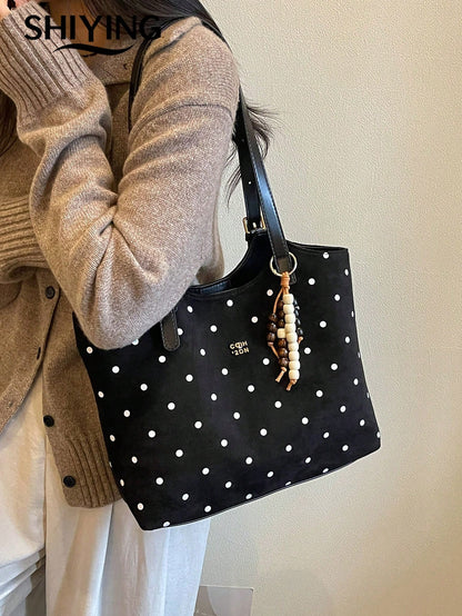 1pc Solid Color PU Leather New Women's Backpack, Suede Material, Shoulder Bag, Fashionable Large Capacity Tote Bag, Suitable For Commuting, Shopping, Dating