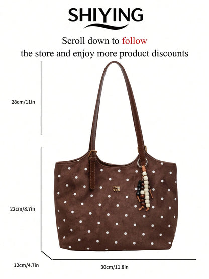 1pc Solid Color PU Leather New Women's Backpack, Suede Material, Shoulder Bag, Fashionable Large Capacity Tote Bag, Suitable For Commuting, Shopping, Dating