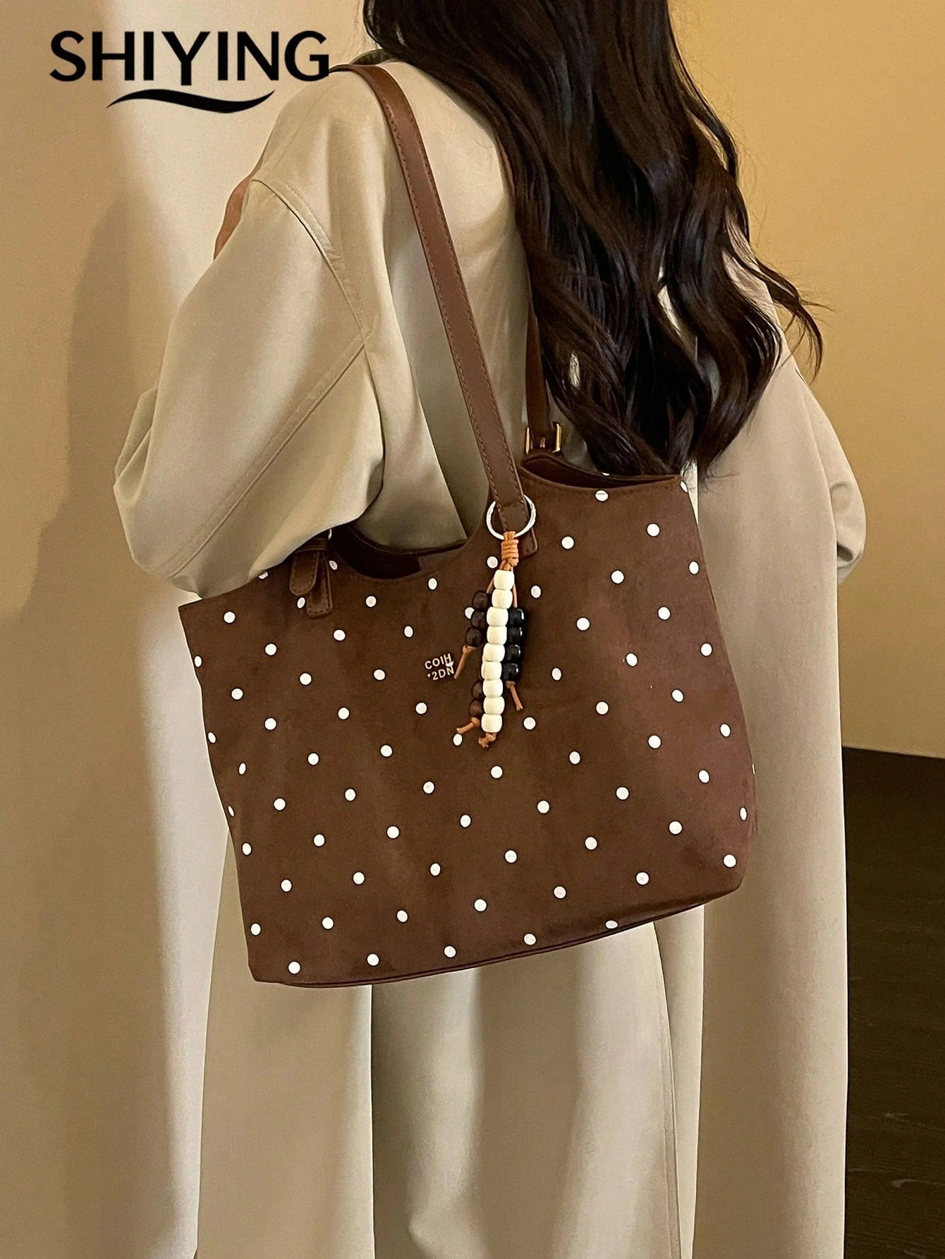 1pc Solid Color PU Leather New Women's Backpack, Suede Material, Shoulder Bag, Fashionable Large Capacity Tote Bag, Suitable For Commuting, Shopping, Dating