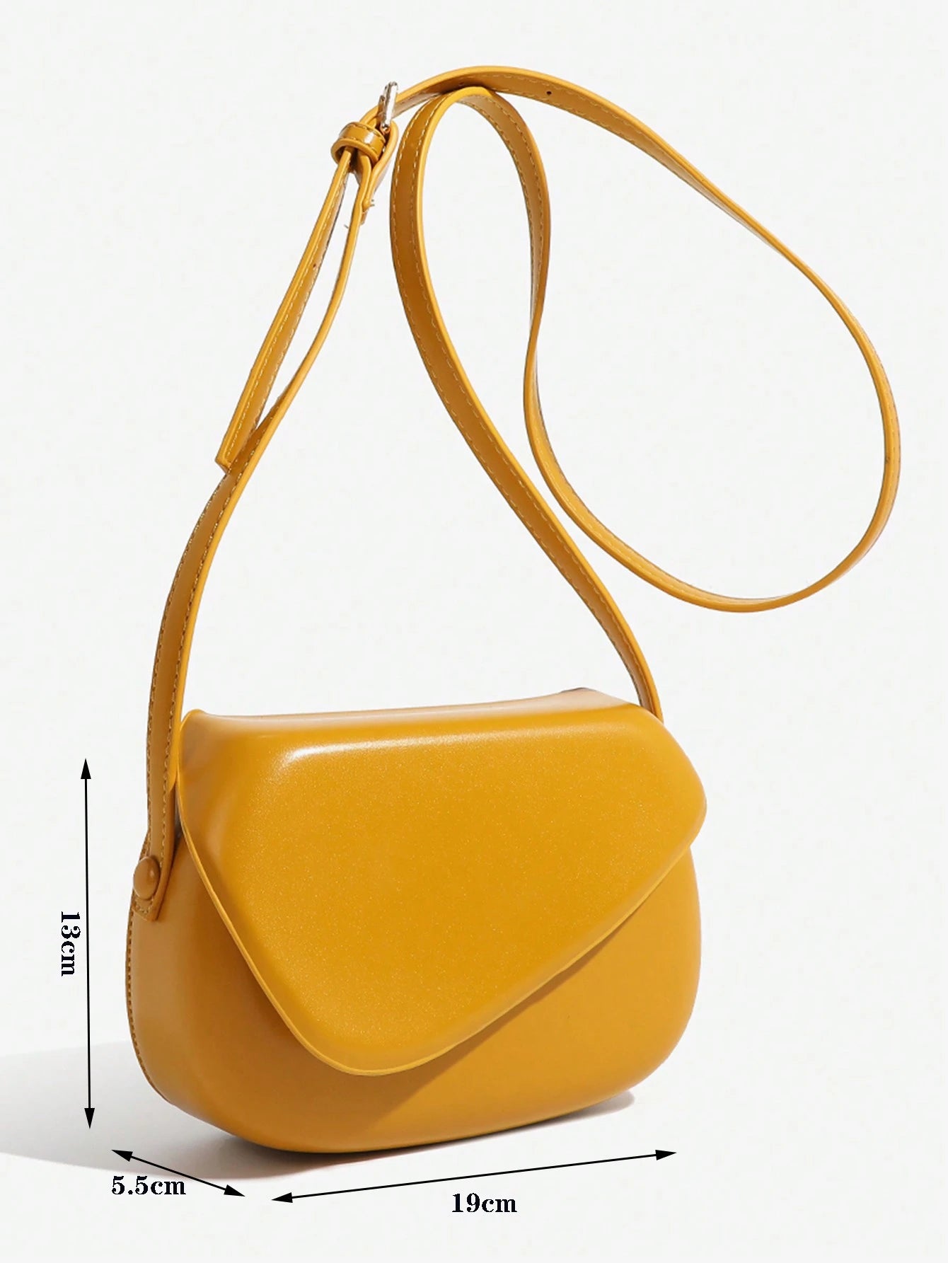 1pc Solid Color PU Square Saddle Bag, Suitable For Women's Daily Use, Fashionable Butter Yellow Bag For Women, Yellow