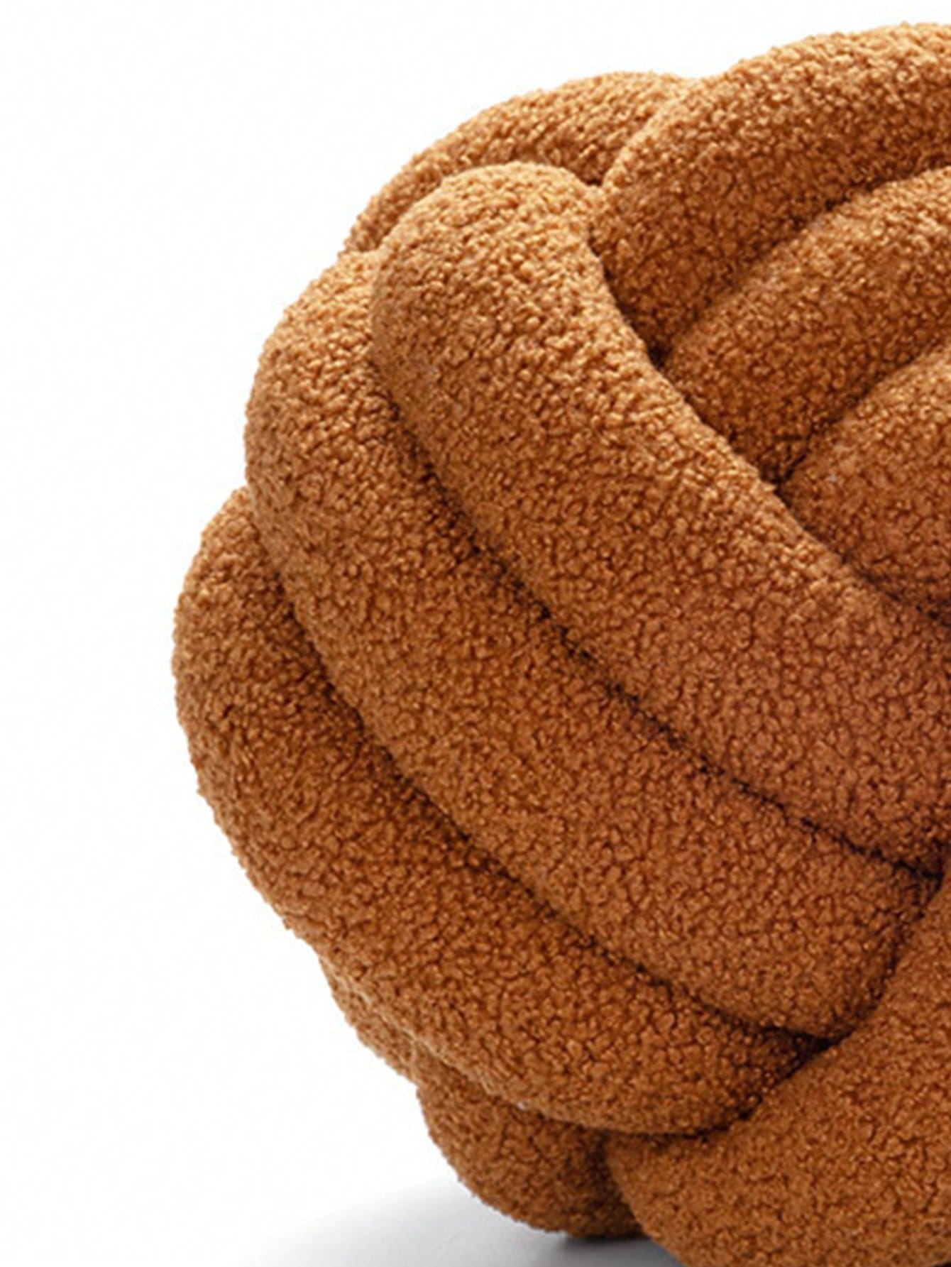 1pc Solid Color Versatile 3-Strand Hand-Woven Ball, Decorative Throw Pillow, Sofa Coffee Table Decor Ornament, Bedroom Bedside Decorative Pillow, Khaki
