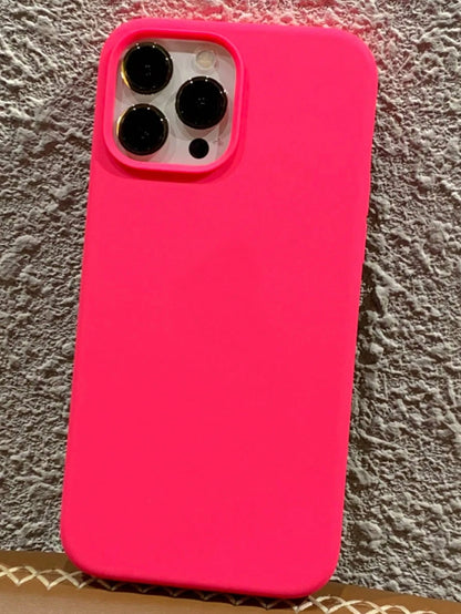 1pc Solid Color Vibrant Blue Luxury Liquid Silicone Fluorescent Wireless Charging Phone Case, Compatible With IPhone 17 Air 16 15 14 13 12 11 Pro Max Plus Ultra-Thin Shock-Proof Protective Case Spring