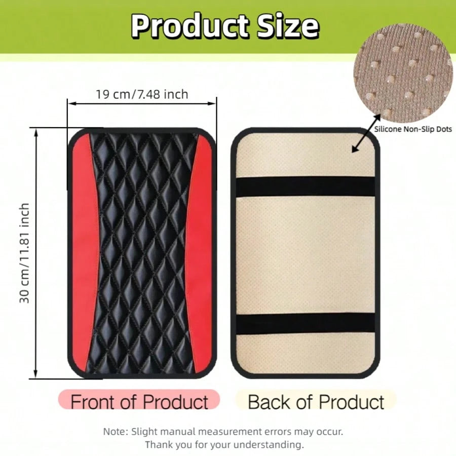 1pc Spliced PU Leather Center Console Cover, Upgraded Armrest Cover, With/Without Side Storage Bag, Can Be Used As Car Seat Storage Bag, Fashionable Car Decoration, Suitable For Most Sedans, Vehicles