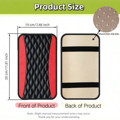 1pc Spliced PU Leather Center Console Cover, Upgraded Armrest Cover, With/Without Side Storage Bag, Can Be Used As Car Seat Storage Bag, Fashionable Car Decoration, Suitable For Most Sedans, Vehicles